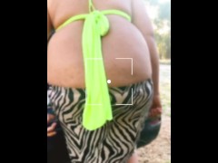 Hot Busty Gurl got caught naked Butt while changing dress in the Outdoor