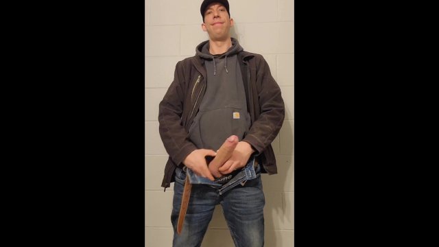 Johnholmesjunior in after work solo jerk off show with huge cum load