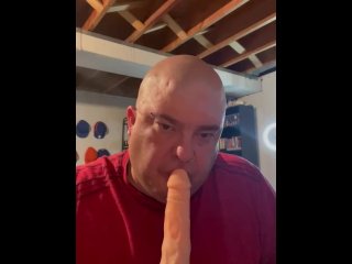 Sucking on my dildo 