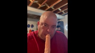 Sucking on my dildo 