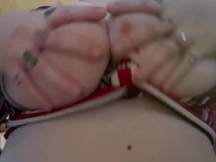Sylvia’s huge titties need sucked and came on asap