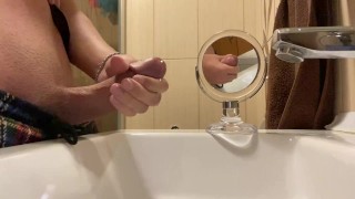 Couldn’t Resist My HORNINESS So I WANKED My HUGE COCK And CAME LOADS In The Sink