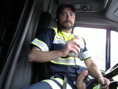 Horny Trucker Cums
