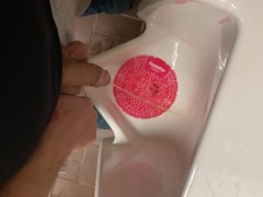 Ran to the restroom but then got bladder shy because someone was making noise desperate pissgasm