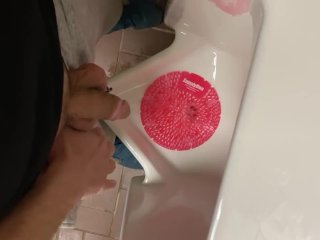 fetish, public restroom, desperate pee, solo male