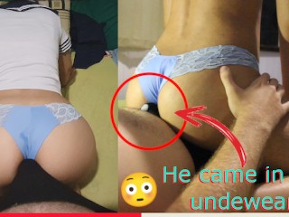 Cute Girl (24 Yr's) in Japanese Schoolgirl Uniform Dry Humping till he Cum in his Pants, Assjob