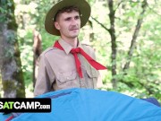 Preview 5 of Boys At Camp - Scout Boy Seduces Scout Master By Showing Him His Throbbing Hard Shaft