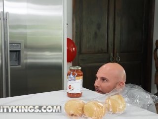 Reality Kings - JMac's Dinner For Caitlin Bell Includes A Big Sausage & A Special Sauce On Her Face screenshot number 2