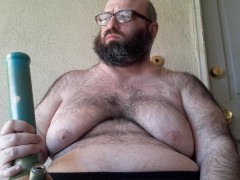 Cigarette and a bong before a jerk