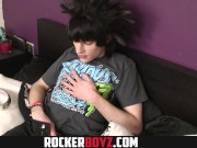 Preview 2 of Rocker Boyz - Crazy Hair Emo Twink Wanks His Dick