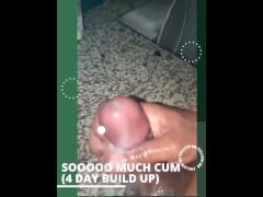Thick Fat & Girth dick oozes warm nut( puddle of cum)