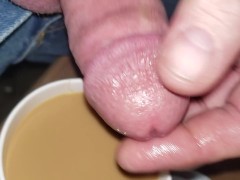 just dipping my cock in her hot coffee