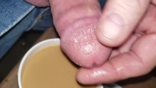just dipping my cock in her hot coffee