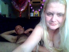 Princess giving hubby his special Hand job-we love using this massage oil so sexual!