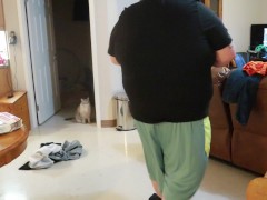 Fat Boy 🐆 Man Puma Shorts and T-Shirt Try-On Clothing Haul up next Wrangler Stone Wash Jeans Pants