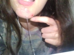 Full Vids @ ManyVids Nasty 420 Spit Fetish Slut Spitting Bathroom Sink Sitting On Toilet Mouthful 