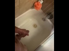 Jerking off in the shower 