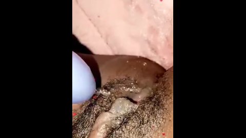 Dripping wet pussy ebony vibrator squirting 