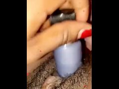 Dripping wet pussy ebony vibrator squirting 