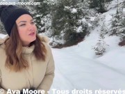 Preview 3 of VLOG PORN, Une randonnée en raquette se transforme en baise exhib à la neige, j'avale tout le sperme