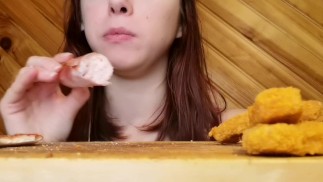 Mukbang ASMR fish sausage bacon pizza, link in bio for my site 