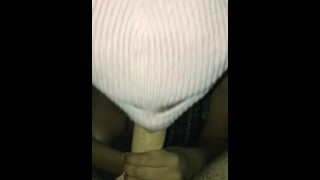 Teen gives wet sloopy head in ski mask