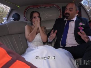 HUNT4K. Random Passerby Scores Luxurious Bride in_the Wedding_Limo