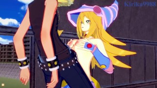 Девушка-темный маг и Юги Муто занимаются глубоким сексом на пустынном мосту. - Ю-Ги-О! DM Хентай