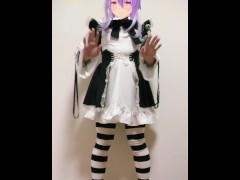 【個人撮影】素人男の娘メイドがパンツを下ろしてペニクリにローター装着して手放しで射精しちゃうエロ動画【女装コスプレレイヤー】 - Screenshot 1 of 16 - Cumshot