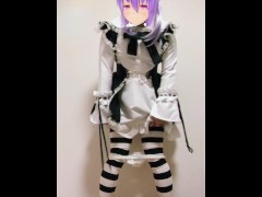 【個人撮影】素人男の娘メイドがパンツを下ろしてペニクリにローター装着して手放しで射精しちゃうエロ動画【女装コスプレレイヤー】 - Screenshot 5 of 16 - Crossdresser