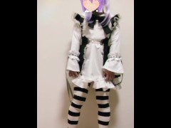 【個人撮影】素人男の娘メイドがパンツを下ろしてペニクリにローター装着して手放しで射精しちゃうエロ動画【女装コスプレレイヤー】 - Screenshot 7 of 16 - Shemale Japanese