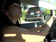 Preview 1 of Teen toys her tight cunt in a car