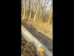 Teen PUBLIC Jerking Cumming and Pissing in Woods - Almost Got Caught