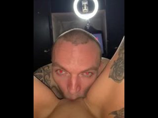 working hubby, toys, vertical video, pussy eating