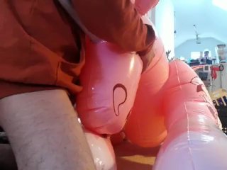 solo male, big dick, fetish, inflatable fetish