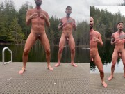 Preview 6 of Studs Naked Stoking Each Other's Cocks in Public Nature Park OnlyFans WillBlunderfield / MrDexParker