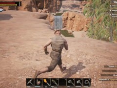 Conan Exiles game 18+ climbing going for iron ore