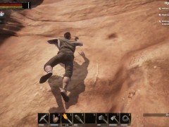 Conan Exiles game 18+ climbing going for iron ore