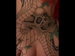 Tattooed Girlfriend Cums hard for me Doggystyle