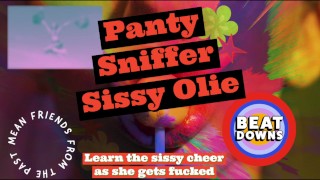 Panty Sniffer Sissy Olie Learns a cheer to use when things get horny and kinky