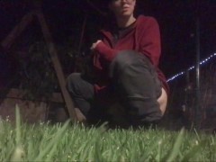 transguy has to piss outside