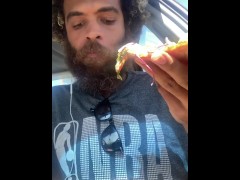 Hippeas Barbecue Snacks and WholeFood vegan Pizza with Rock Mercury