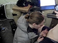 College Loser Paints Heather Kane's Patagonia Puffy Jacket White with Cum!