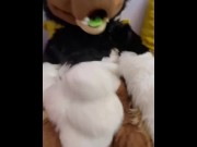 Preview 3 of Chuckles Cums in Fursuit While Charlie Helps