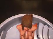 Preview 2 of Japanese woman washed herself and decided to suck a dick in the bathroom 3D
