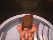Preview 5 of Japanese woman washed herself and decided to suck a dick in the bathroom 3D