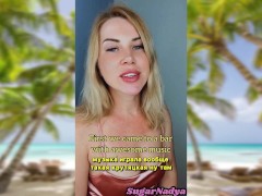 A Russian MILF blonde tells how they vacation in the republic of Dominica