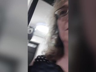 Lisa Playing With Her Golden Pee in_the Pub Toilets in Red LeatherTrousers