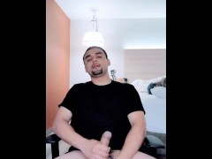 Hung dilf plays with cock