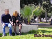 Preview 1 of Real Amateur French Public Squirt Sex Risky on the Park !!! People walking near... 4K - MissCreamy